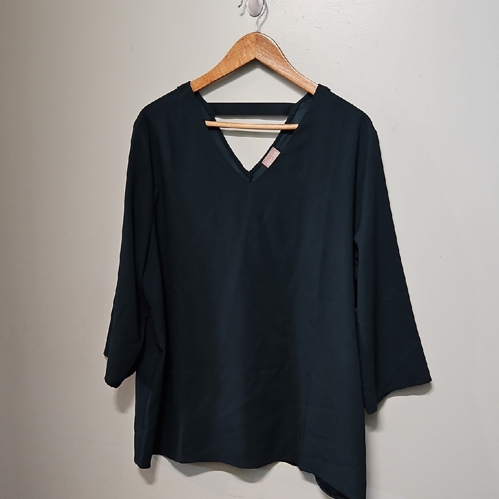 Chico's Dark Teal V-Neck Blouse